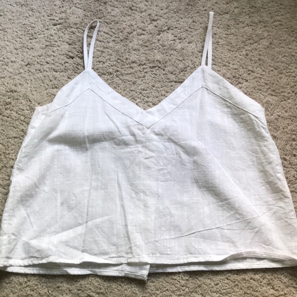 White tank top with wood buttons - Picture 2 of 2